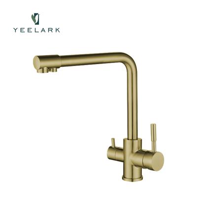 China China wholesale modern luxury style kitchen hot and cold water drinking water filtration faucet gold filtration faucet for sale