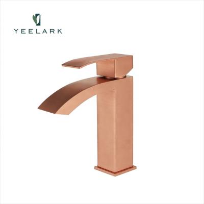 China High Quality Metered Faucets Fashion Design Deck Mounted Single Handle Brushed Nickel Bathroom Basin Faucet for sale