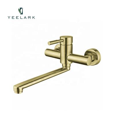 China New Design UPC 304 Stainless Steel Luxurious Wall Mount Without Slide Bar Nickel Brushed Bath Shower Mixer Taps for sale