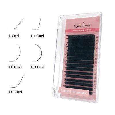 China NATUHANA Soft Natural L Individual Classic Extension L Mink Eyelashes L L+ LC LD LU Curl 16rows/tray 8~15mm Artificial False False Eyelash Lashes for sale