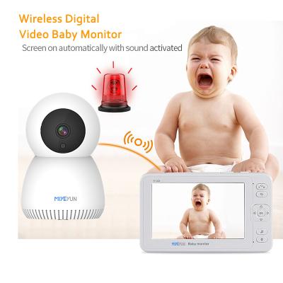 China PAN-TILT MIYEYUN 5.0 inch wir eless digital video camera reminder temperature feeding display night vision video baby monitor with screen for sale