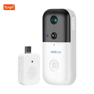 China Tuya Wireless Video Doorbells WiFi Doorbell APP Support Battery Body Intercom Smart Video Slim Built-in Two-Way Human Body Detection Built-in for sale