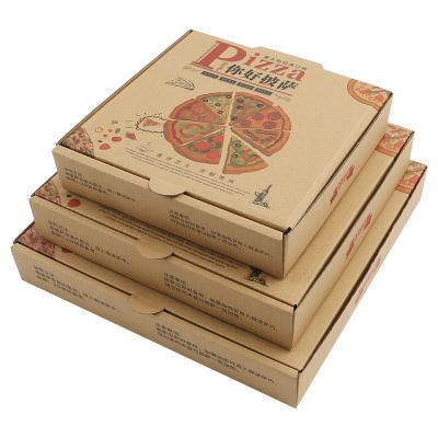 China Recyclable Custom Logo Corrugated Paper Kraft Cardboard Pizza Boxes Pizza Takeaway Packaging Box Baking Packaging Boxes for sale