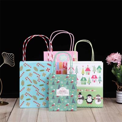 China Recyclable Wholesale Custom Portable Colorful Paper Kraft  Packaging Shopping Bags for sale