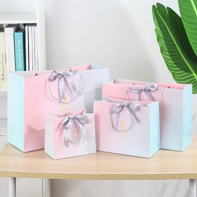 China Recyclable Factory Custom Color Portable Paper Bag For  Gift Packaging Shopping Bags for sale