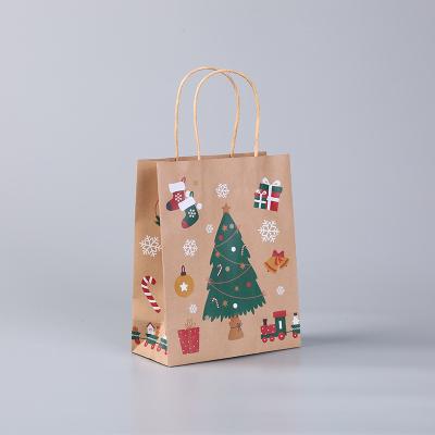 China Recyclable Custom Printed Christmas Kraft Bolsa De Regalo Paper Bags With Your Own Logo for sale