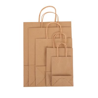 China Recyclable Custom Design Brown Kraft paper Bags For Packaging Shopping Bags for sale