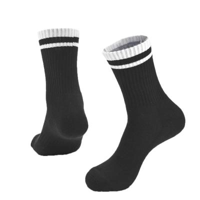 China Wholesale Quarter 616 Athletic Sport Antibacterial Socks Black Line Custom Crew Socks for sale