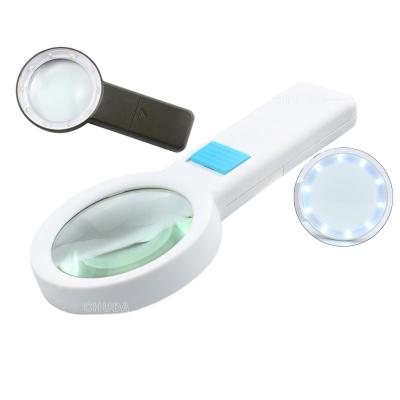 China High Quality LED Magnifier 10 Lights Tool 10X Double Lens Visual Enhancing Glass for sale