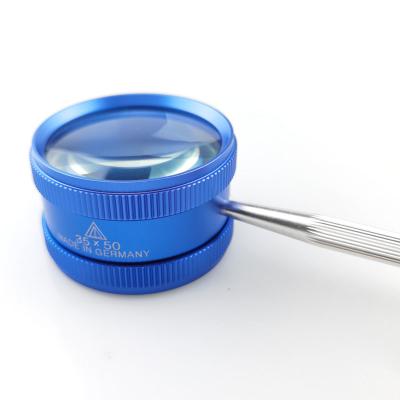 China Metal Handle Professional 10x Evaluation Portable Magnifying Glass With Metal Handle for sale