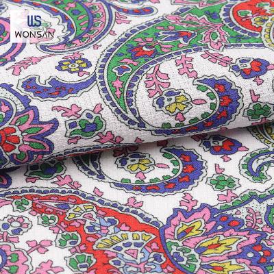 China Breathable Customized Digital Printing 100% Cotton Texture Crepe Fabric For Dress for sale