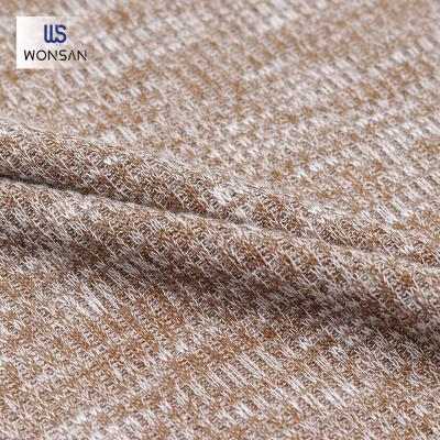 China China Rayon Polyester Spandex Garment Cardigan Fabric 2*2 Breathable High Quality Thickneedle Rib Knitted Fabric for sale