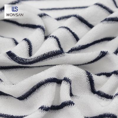 China High Quality Breathable China Lyocell Polyester Washcloth Fabric Yarn Dyed Stripes Terry Towel Knitting Fabric for sale