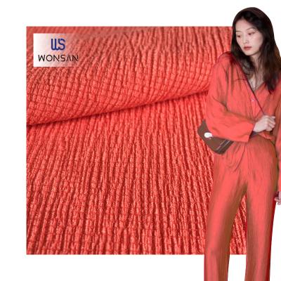 China Breathable Recycle Dress Fashion Polyester Spandex Crepe Eco-poly Material Breathable Pants Elastic Outdoor Top Fabric for sale