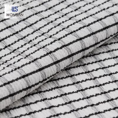 China Spandex Check Crepe Stretch Fabric Fashion Casual Shirt / Dress Polyester Breathable Fabric Breathable Material for sale