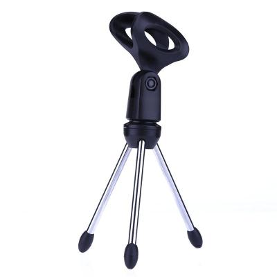 China Hot Selling Home Mic Stand Mini Portable Table Tops Microphone Tripod Stands Microphone Mic Stand Bracket Desktop Adjustable for sale