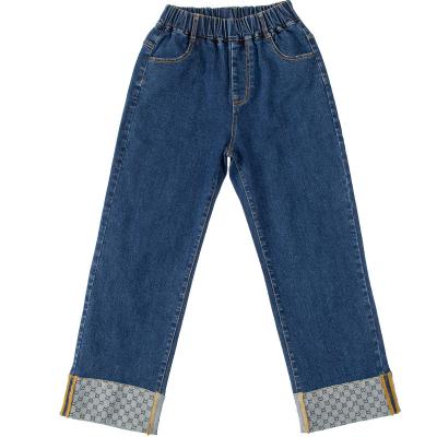 China Factory Outlet Breathable Spring And Autumn Girls Loose Blue Straight Korean Jeans Girl Pants for sale