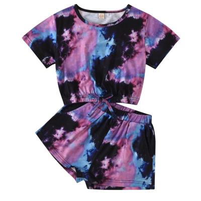 China Summer 2021 breathable hot-selling girl's breathable and comfortable multi-color two-piece suit sets for sale