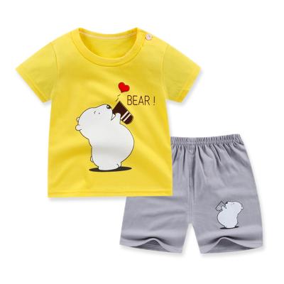 China Soft Children's Suit Cotton Girls Summer Clothes Boys T-shirt Infant Baby Short Sleeve Clothes for sale