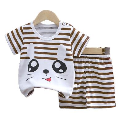 China 2022 Baby Casual Suit Short Sleeved Top + Shorts 2pcs Summer Children Wear Boys 100% Cotton Short Sleeved Suit for sale