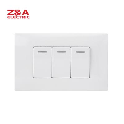 China PC + AH2301.3W Copper Wall Switch American Standard Italy Europe Socket Light Home for sale