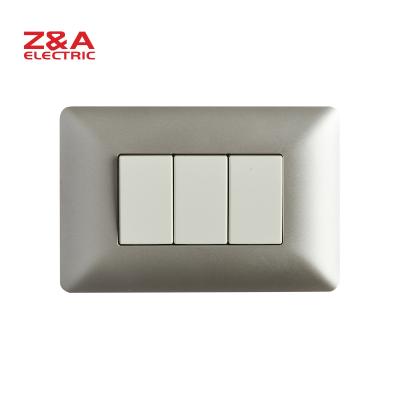 China PC + AM2301.3W.MCS Copper Wall Switch American Standard Italy Europe Socket Light Home for sale