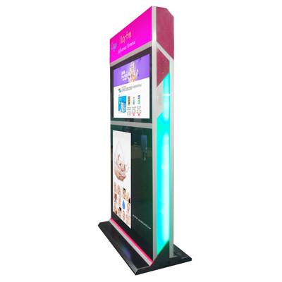 China 2 Screens Smart  Digital Signage Duty Free Shopping Kiosk With ID Card Reader for sale