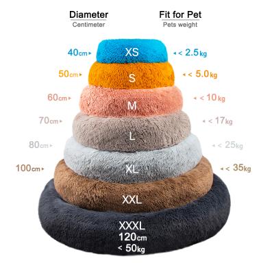 China Jhome Breathable Pampers Ultra Soft Eco-Friendly Washable Comfy Dog Bed Donut Luxury Soothing Fluffy Dog Bed Eco-Friendly For Pet for sale