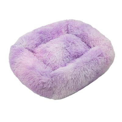 China Breathable Jhome Pets RTS 33 Colors 6 Sizes Luxury Oblong Faux Fur Dog Bed Comfortable Calming Rectangle Ultra Soft Fluffy Pet Bed Eco Friendly for sale