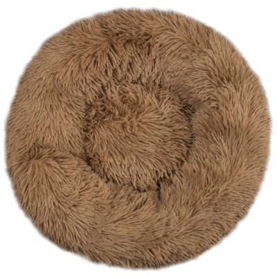 China Jhome Breathable Pampers 80cm Round Pet Bed Donut Washable Luxury Ultra Soft Fluffy Soothing Bed Dropshipping XL With Waterproof Bottom for sale