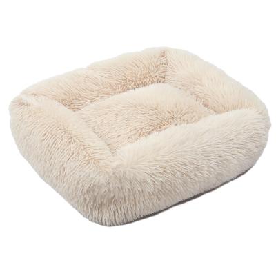 China Jhome 120*100cm RTS XXXLarge Oblong Warm Dog Bed Luxury Ultra Soft Rectangle Faux Fur Dog Bed Washable Soft Soothing Fluffy Comfortable Pet Bed for sale