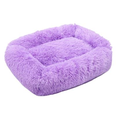 China Jhome Breathable Pampers 80*70cm RTS XL Eco-Friendly Washable Rectangle Ultra Soft Dog Bed Luxury Calming Fluffy Bed For Pet for sale