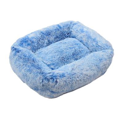 China Breathable Jhome Pets RTS 33 Colors 6 Sizes Luxury Oblong Faux Fur Dog Bed Comfortable Calming Rectangle Ultra Soft Fluffy Pet Bed Eco Friendly for sale