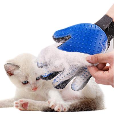 China Jhome Stocked Pet RTS Massage Pet Grooming Glove Silicone Bathing Remover Hair Deshedding Brush Glove Dropshipping with 259 Tips for Pet for sale