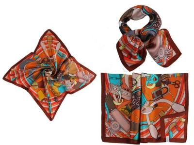 China Adjust satin silk scarf with size 90*90cm for sale