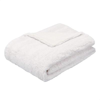 China Luxury Super Soft PV Anti Dust Mite Plush Throw Blanket-Winter Luxury Fluffy Plush Fabric Custom Design for sale