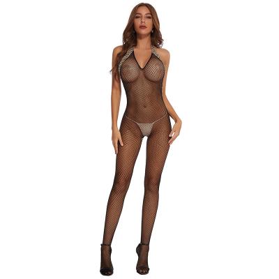 China Sexy Hot Sexy Singerie And Hot Women's Leopard Underwear Female One-Piece Fishnet Transparentexposed Hip Sling Stockings Jumpsuit for sale