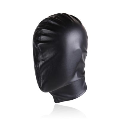 China CIVET Leather BDSM Eyes Cover Hood Enamel Spandex For Couples SM Slave Restraint Hood Black Slave Sexy Erotic Toys Bondage Headgear for sale