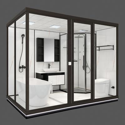 China Large Modern Bathroom Unit Shower And Toilet All In One Kit Luxury Complete Indoor Portable Prefab Modular Bathroom Pod for sale