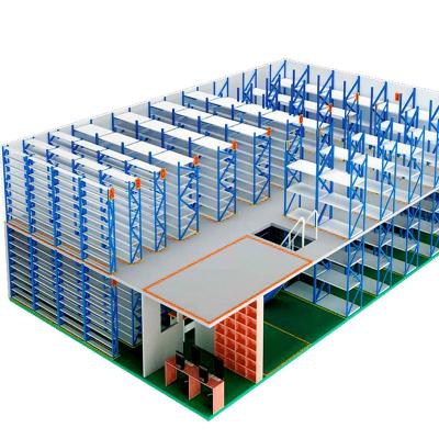 China Professional Factory Long Span Custom Made Warehouse Storage Steel Mezzanine Floor Racking Corrosion Protection Fabrication for sale