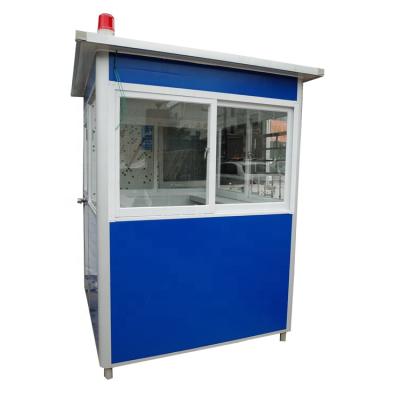 China Modern Direct Installation Mobile Security Cabin Guard Prefab House Modern Portable Security Guard Booth for sale