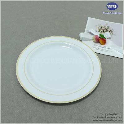 China 9 Inch Fancy Hot-Stamp Plate,Elegant 10.25 Inch Party Plate,Single Use Dinnerware,Good Price Factory Injection Plate for sale