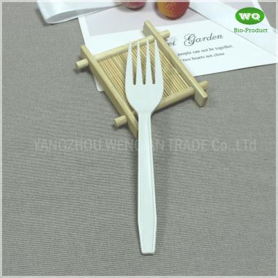 China Biodegradable Corn Strach PP Fork 5.5Inch,6.3Inch,7inch-Food Grade Ingredients Disposable Fork Compostable Cutlery for sale