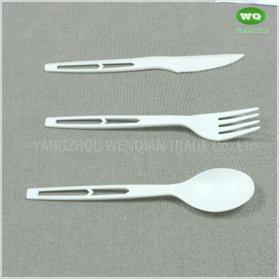 China high quality 6 Inch Disposable Nature Color PLA Cutlery Sets-New Product Ideas Eco Friendly Cutlery Knife Fork And Spoon for sale