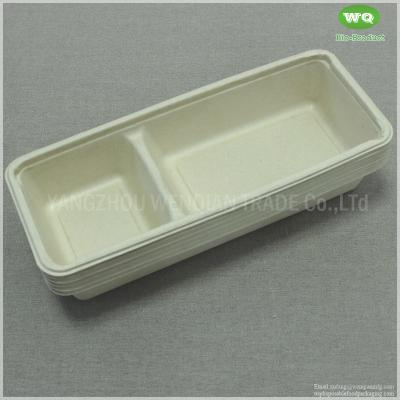 China 2 Compartments Disposable Sugarcane Pulp Condiment Dispenser-Eco-Friendly Bagasse Food Packaging Container Manufacturer for sale