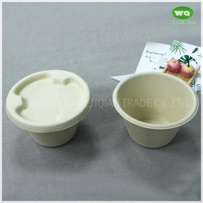 China Easy Green Nature Color Disposable Use Paper Pulp Bowl With Lid - Leak Proof,Water And Oil Resistant Takeaway Container for sale