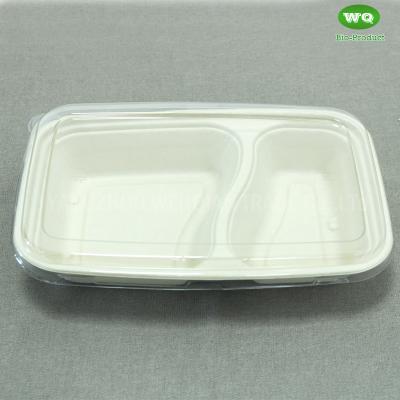 China Biodegradable Unbleached Meal Box，In Stock Take Away Paper Food Container Biodegradable Square Box for sale