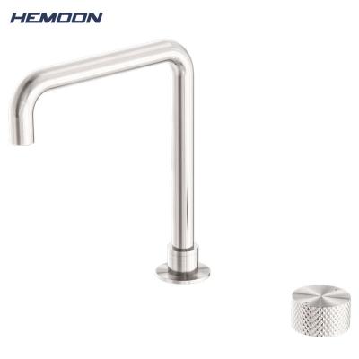 China Metered Faucets High-End Luxury Single Lever Brushed Nickel Wall Mounted Aerate Sink Faucet Brass Basin Mixer Tap Bathroom Basin Faucet for sale