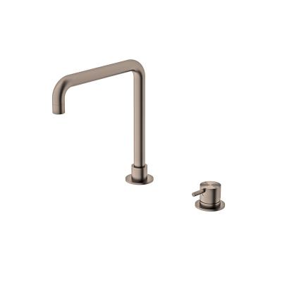 China Metered Faucets High Quality Water-saving Brushed Bronze Deck Mounted All Brass Basin Faucet Hot Cold Mixers Faucet for sale