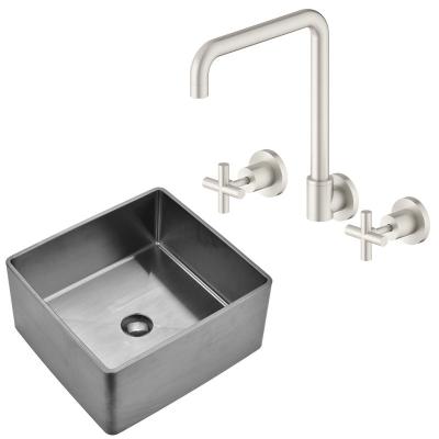 China Pull Out Spray 20022 Commercial Brushed Nickel Spring Wall Mounted Knurled 3 Way Luxury Brass Kitchen Faucets Sink Water Taps for sale